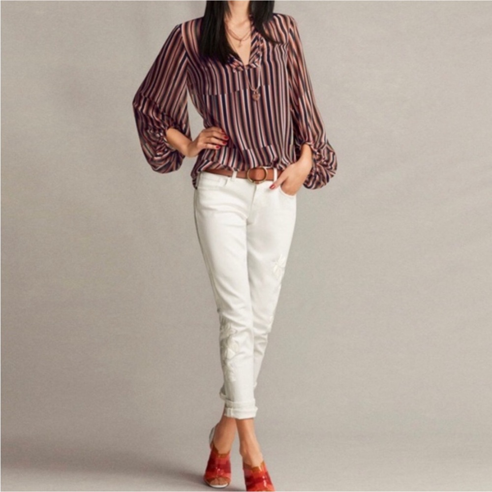CAbi Multicolor Striped Blouse